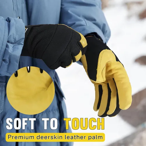 Miniatura 3 de HANDLANDY Guantes de trabajo aislados, guantes térmicos de invierno impermeables para hombres y mujeres