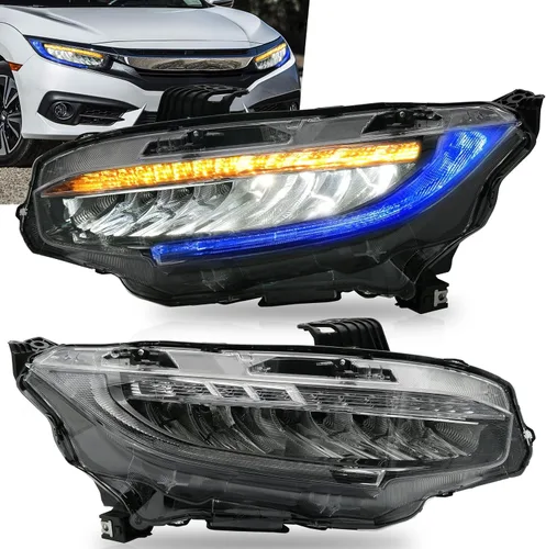 Miniatura 9 de Conjunto de luces traseras VLAND Compatible con Honda Civic Hatchback/Tipo R de 10ª generación 2018-2022 (No para Coupe), lámpara trasera con DRL