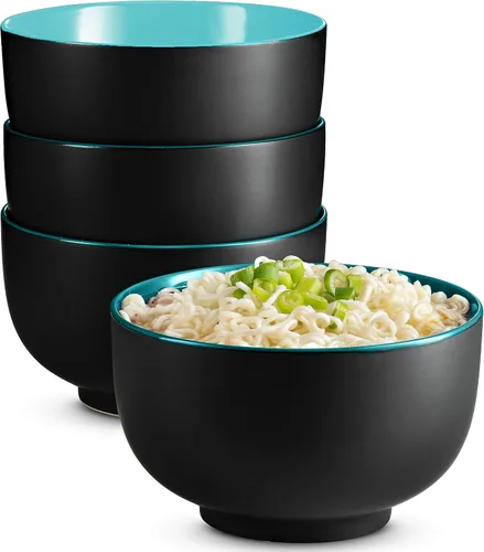 Miniatura 8 de KooK Tazón para ramen, cuencos japoneses, cuencos de fideos, tazón grande para sopa, cerámica, gran capacidad, para ramen, pho, udon, soba y apto