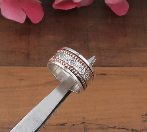 Miniatura 35 de Boho Spinner Ring, Mothers Day Gift, Silver 925 Women Ring, Sterling Silver 925 Ring, Fidget Spinner Ring,Women Silver Anxiety Ring