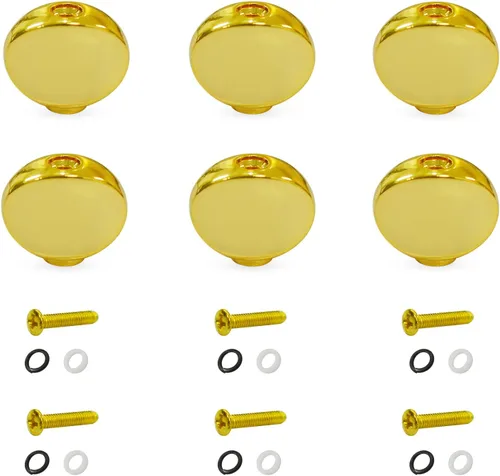 Miniatura 15 de MAXCHEER 6 piezas de metal grande forma cuadrada guitarra afinación clavija afinadores cabeza máquina reemplazos botones perilla mango punta (negro)