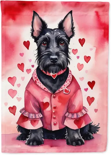 Miniatura 208 de Caroline's Treasures DAC5292CHF - Bandera de Border Collie My Valentine House para porche, grande, con manga para porche, para colgar en la pared