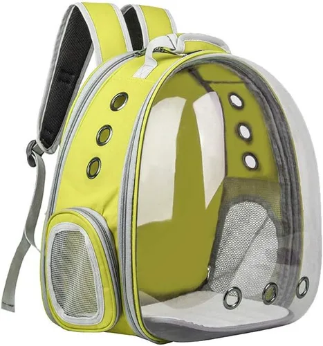 Miniatura 5 de Transportín de Mochila burbuja para mascotas pequeñas y medianas – Diseño de cápsula transparente y transpirable – Bolso de viaje aprobado por Azul