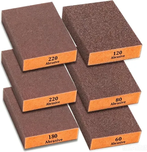 Miniatura 7 de Tnisesm Bloques de lijado de 60 granos, esponja de lijado para paneles de yeso, madera, metal, lavables y reutilizables, lavables y reutilizables, 6