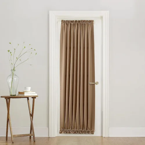 Miniatura 96 de Sun Zero Barrow - Panel de cortina para puerta con bolsillo para barra, de eficiencia energética, 54" x 72", color moca Marrón Mocha