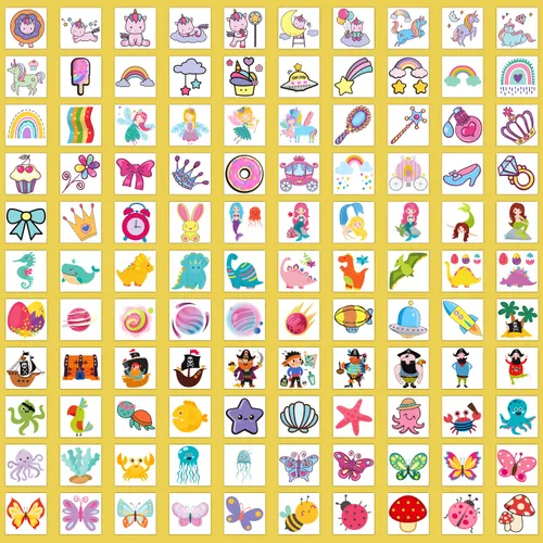 Miniatura 3 de Partywind Tatuajes temporales para niños, 204 hojas envueltas individualmente, calcomanías de tatuajes, suministros de fiesta de cumpleaños