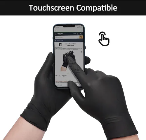 Miniatura 8 de SwiftGrip Disposable Nitrile Exam Gloves, Black Nitrile Gloves Disposable Latex Free for Medical, Cooking & Esthetician