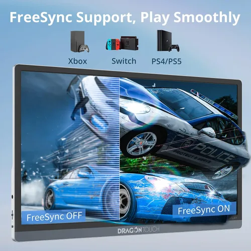 Miniatura 5 de Dragon Touch Portátil 4K - Monitor de juegos IPS HDR de 15.6 pulgadas, 100% sRGB FreeSync con altavoces, compatible con VESA para Xbox PS4, Nintendo