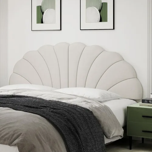 Miniatura 11 de Befurtori Cabecera Solo Tamaño Queen, Cabecera de Pétalo para Montar en la Pared Tamaño Queen/Matrimonial para Cama Ajustable Tapizada en Terciopelo