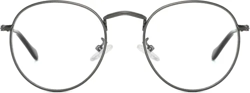 Miniatura 13 de AIEYEZO Gafas redondas para mujeres y hombres, lentes de bloqueo de luz azul, lentes circulares con marco de alambre de metal