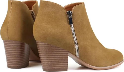 Miniatura 5 de firelli Botas de tobillo para mujer, botas de tacón bajo con punta redonda y cremallera