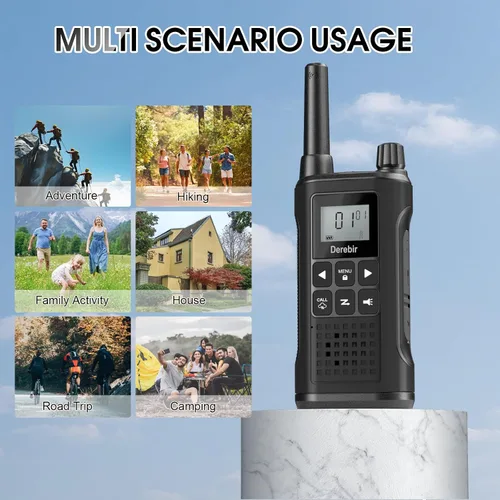 Miniatura 6 de Walkie Talkies para adultos, paquete de 2, walkie talkies recargables de largo alcance, 22 canales FRS, radios de 2 vías con alerta meteorológica