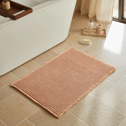 Miniatura 122 de Triohero Tapete de baño con diseño de gofre, tapete de baño pequeño y bohemio, antideslizante, lavable, ultra suave, súper absorbente, de secado