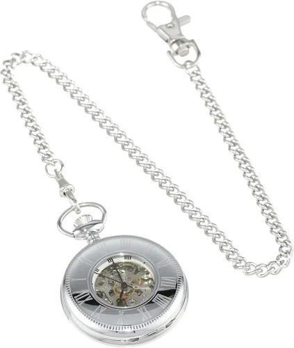 Miniatura 2 de Charles-Hubert, Paris Reloj de bolsillo mecánico de acero inoxidable, plateado, Mecánico