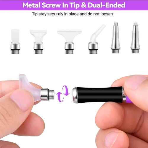 Miniatura 2 de benote Bolígrafo ergonómico de pintura artística de diamante, punta de metal de goma doble con rosca redonda y cuadrada para pintura de diamante 5D