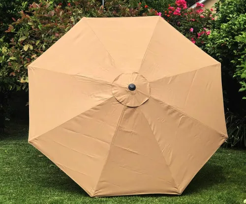 Miniatura 2 de BELLRINO Toldo de repuesto para sombrilla de café ligero para varillas de 10 pies y 8 varillas