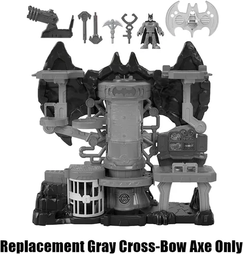 Miniatura 4 de Imaginext Pieza de repuesto DC Super-Friends Bat-Tech Batcueva - GYV24 ~ Arma roja de repuesto B ~ Hacha de arco cruzado gris