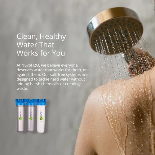 Miniatura 6 de NuvoH2O Sistema avanzado de filtro de agua de 3 etapas a base de cítricos, sin sal + suavizante de agua con filtración de cloramina y hierro, agua