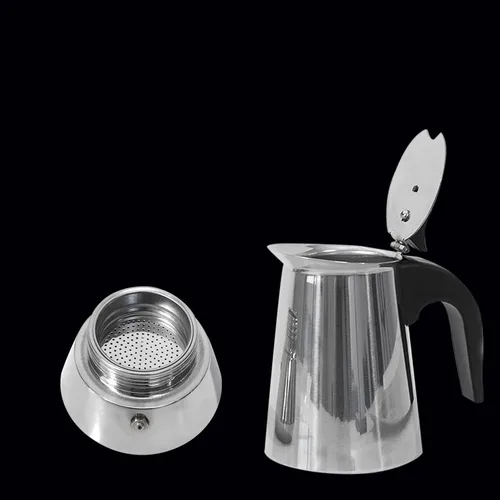 Miniatura 7 de Cafetera de café expreso, cafetera de acero inoxidable, cafetera italiana para el hogar y campamento, 4 tazas