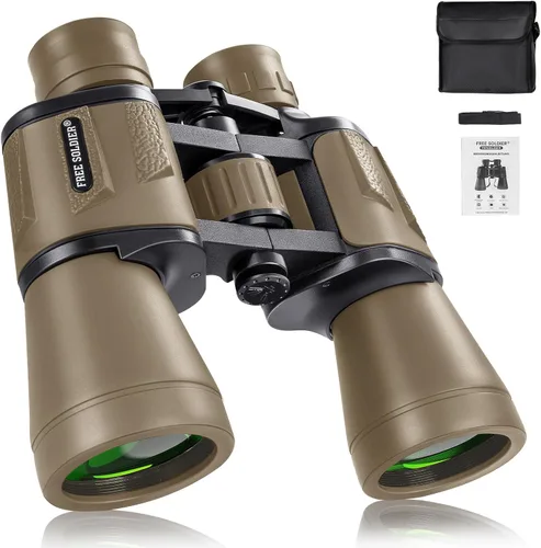 Miniatura 11 de Prismáticos de 20 x 50 de alta potencia para observación de aves con ocular grande de 28 mm, prismáticos impermeables para caza, senderismo, Negro