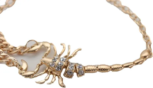 Miniatura 5 de Joyería de moda occidental para mujer, cadena de metal dorado, tobillera con dije de escorpión elegante, Plata