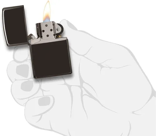 Miniatura 3 de Zippo - Encendedor de bolsillo clásico negro de alto pulido