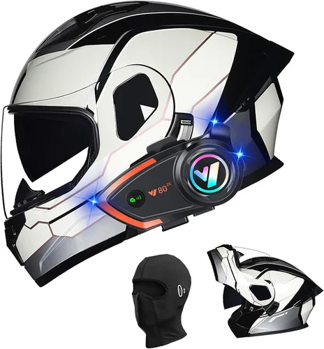 Miniatura 9 de Cascos de motocicleta para hombre, aprobado por DOT, casco de motocicleta de cara completa para adultos, casco de motocicleta con doble visera, D