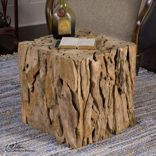 Miniatura 6 de Uttermost Mesa de cubo de madera de teca recuperada de 19