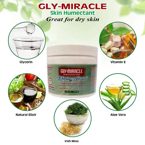 Miniatura 2 de GLY MIRACLE Laboring Hands Crema corporal hidratante de 4 onzas, humectante de piel no grasa para piel, manos, cuerpo y pies extremadamente secos