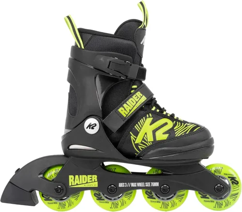 Miniatura 2 de K2 Raider Negro-Lima Patines en línea ajustables para niños
