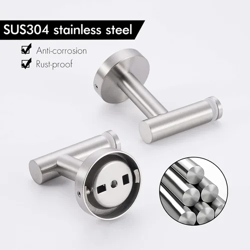 Miniatura 6 de Estante de cristal KES para baño, estante rectangular de 20 pulgadas con vidrio templado de 8 mm de grosor, soporte de metal antioxidante para pared