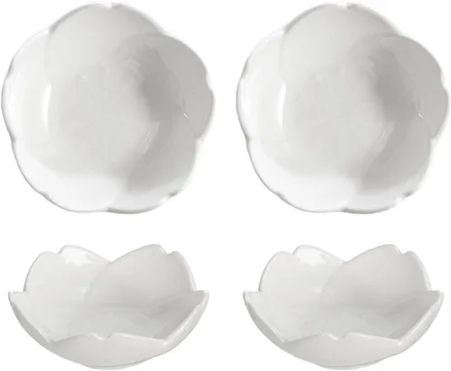 Miniatura 10 de WAIT FLY Hermosos platos de cerámica con forma de Sakura de 3 pulgadas, soportes para bolsas de té, platillo de ketchup / platos