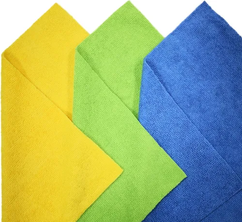 Miniatura 2 de POLYTE Paño de limpieza de microfibra con corte ultrasónico, sin bordes, 14 x 14 pulgadas (paquete de 36, azul, verde, amarillo)