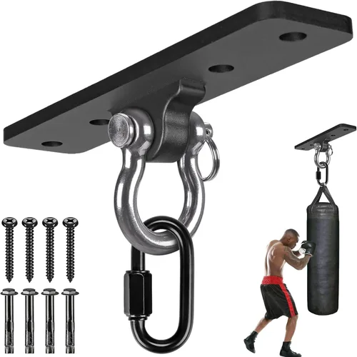 Miniatura 16 de Kipika Colgador de pared para bolsa pesada, soporte giratorio para bolsa de boxeo resistente para gimnasio en casa, longitud ajustable para bolsa