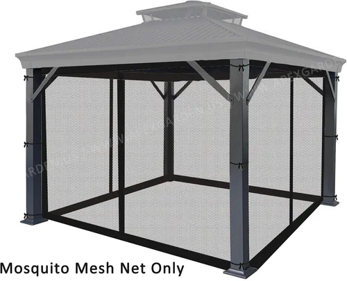 Miniatura 3 de APEX GARDEN - Mosquitera de repuesto universal para cenador de 8' x 8' (Solo red antimosquitos - Marrón)