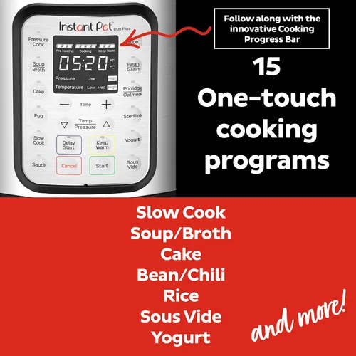 Miniatura 6 de Instant Pot DUO PLUS Mini 3 cuartos de cocina eléctrica de 9 cuartos de 9 cuartos, cocina lenta, olla de arroz, fabricante de yogurt, olla de huevo