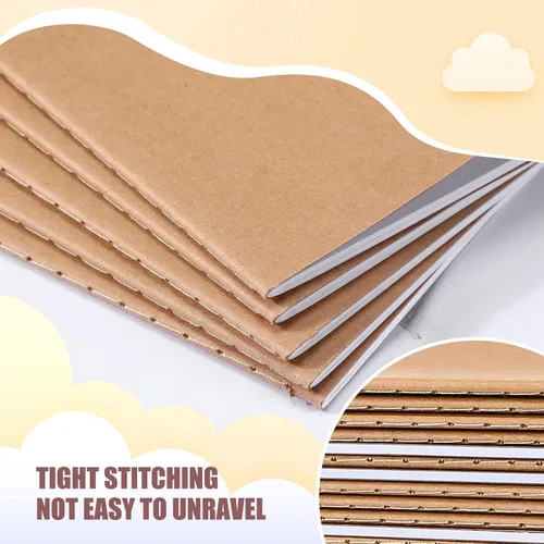 Miniatura 4 de Sherr Paquete de 200 cuadernos pequeños de estraza tamaño A6 en blanco sin forro, mini cuadernos de papel kraft, mini cuadernos de bocetos