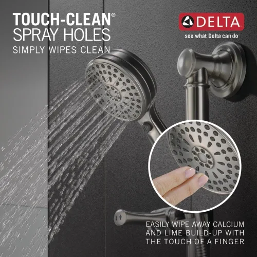 Miniatura 4 de Cabezal de ducha de mano Delta Faucet con barra deslizante de 9 chorros con manguera, Cabezal de ducha de mano cepillado en níquel, Barra deslizante