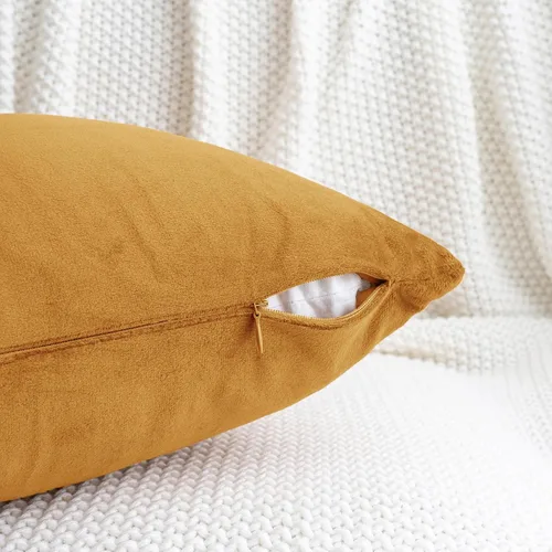 Miniatura 3 de HWY 50 Fundas de Almohadas Decorativas de Terciopelo Naranja 16x16 Pulgadas, Paquete de 2 Suaves Acogedoras Sólidas Decorativas de Otoño de Lujo