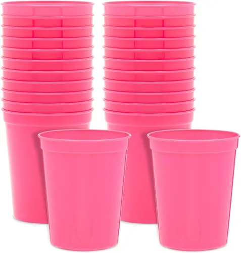 Miniatura 8 de BLUE PANDA Vasos de estadio de 16 onzas color verde lima, vasos de plástico reutilizables y aptos para lavavajillas, vasos de recuerdo de fiesta