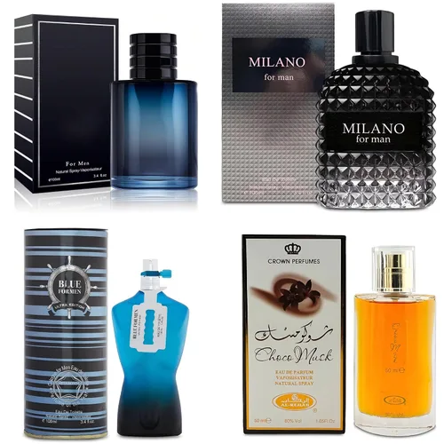 Miniatura 27 de AFLUXE Juego de 4 Colonias para Hombre Incluye Choco Musk/SE/Victory Infamous/Milano Aroma de Madera, Picante, Cítrico y Aromático eau de parfum Set
