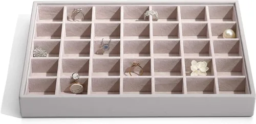 Miniatura 2 de Vlando - Bandeja apilable para joyas, multiusos, almacenamiento y organizador para aretes, collares, pulseras, anillos.