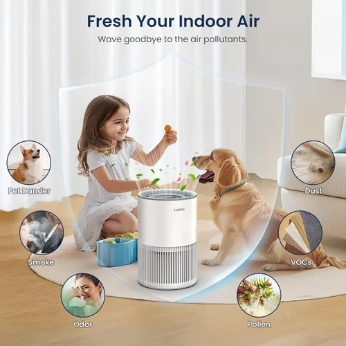 Miniatura 11 de Purificadores de aire para el hogar, habitación grande de hasta 1200 pies cuadrados, purificador de aire LUNINO H13 True HEPA para dormitorio