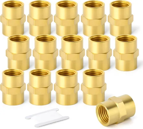 Miniatura 12 de GASHER 5 piezas de tubería de latón, acoplamiento, adaptador reductor, 1/2 "x 3/8" NPT hembra