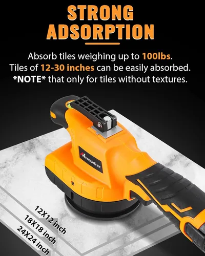 Miniatura 4 de Herramienta de vibración de azulejos con ventosa ultraligera con 2 baterías, estuche de almacenamiento, vibración ajustable de 12,000 RPM, máquina