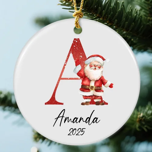 Miniatura 21 de Adornos con nombre de letra para árbol de Navidad, adornos de Navidad personalizados 2025, adornos de nombre inicial personalizados, decoraciones