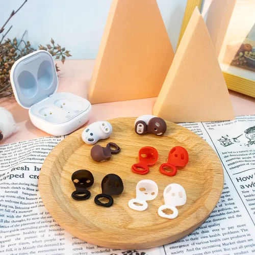 Miniatura 6 de Juego de 4 pares de ganchos para las orejas Galaxy Buds Live, tamaño pequeño/grande, 2 tamaños de silicona antideslizante, ajuste en la funda
