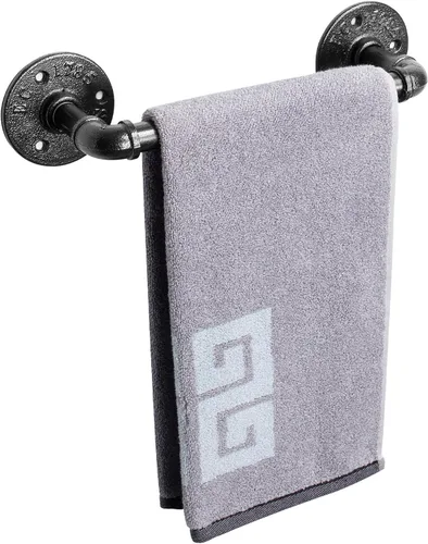 NearMoon Toallero industrial de tubería, accesorio de toallero de baño resistente, montaje en la pared, soporte para toallas de baño de hierro