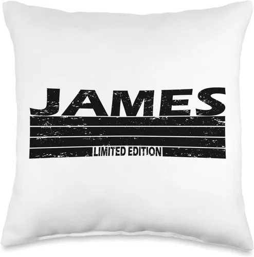 James Surname Limited Edition Retro Vintage Style Sunset Throw Pillow