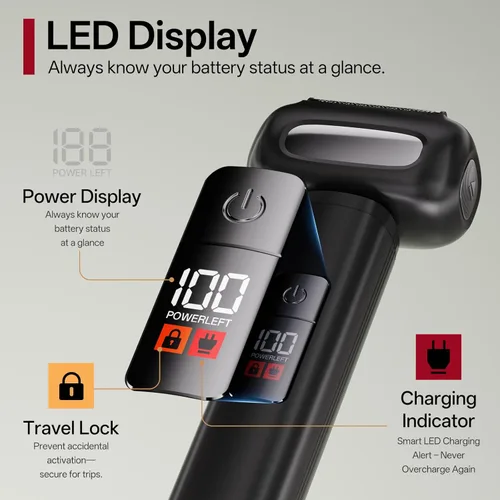 Miniatura 4 de PRITECH Afeitadora eléctrica de aluminio para hombres, maquinilla de afeitar eléctrica para la cara de los hombres, diseño agradable a la piel